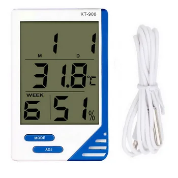 High Acuracy KT-908 LCD Digital Thermometer Hygrometer Outdoor Indoor Electronic Temperature Humidity Meter Home Weather Station
High Acuracy KT-908 LCD Digital Thermometer Hygrometer Outdoor Indoor Electronic Temperature Humidity Meter Home Weather Station