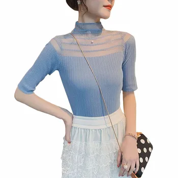 Spring Summer Women Fashion Half Sleeve Blouses Shirts Elegant Lace Patchwork Solid Blouse Ladies Casual O-neck Elastic Tops 
Spring Summer Women Fashion Half Sleeve Blouses Shirts Elegant Lace Patchwork Solid Blouse Ladies Casual O-neck Elastic Tops