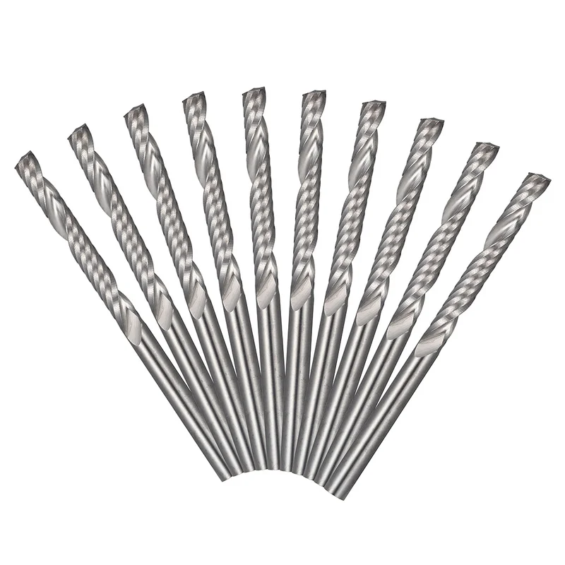 10pcs 1/8 Inch Solid Carbide Double Flute Spiral 17mm End Mill Set CNC Carbide Flat Nose End Mill for Cutting Wood Metal
10pcs 1/8 Inch Solid Carbide Double Flute Spiral 17mm End Mill Set CNC Carbide Flat Nose End Mill for Cutting Wood Metal