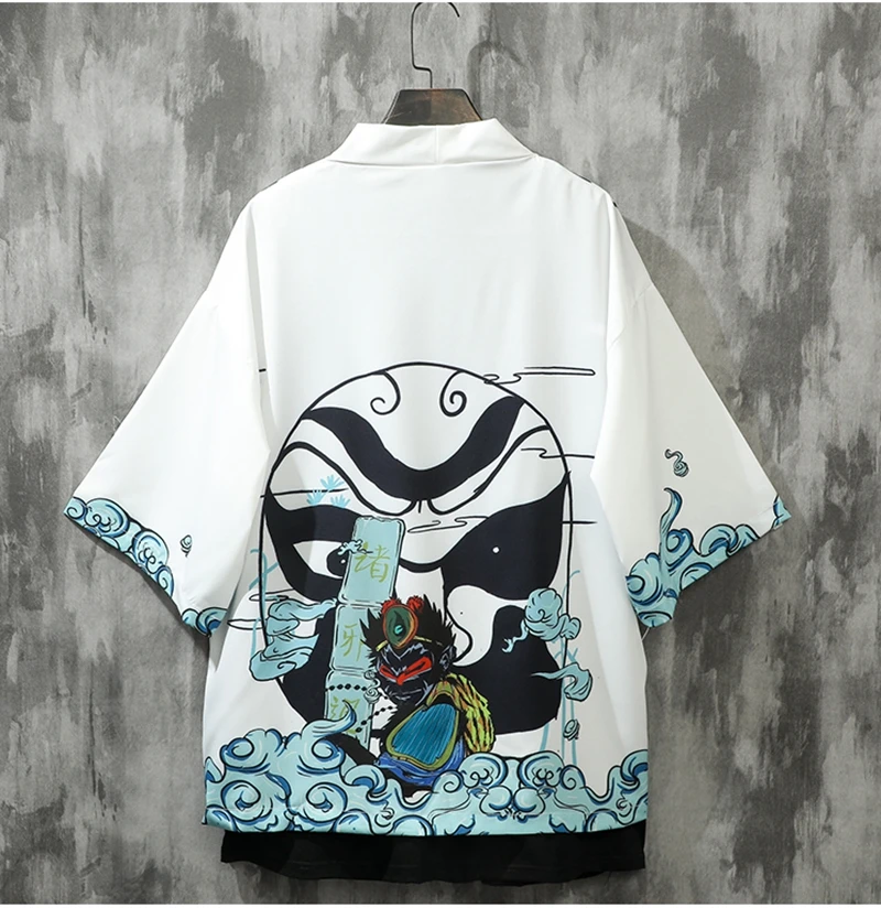 Кимоно в китайском стиле с маской Пекинской оперы, традиционное японское для мужчин и женщин, юката, рубашка, блузка, на лето
Кимоно в китайском стиле с маской Пекинской оперы, традиционное японское для мужчин и женщин, юката, рубашка, блузка, на лето