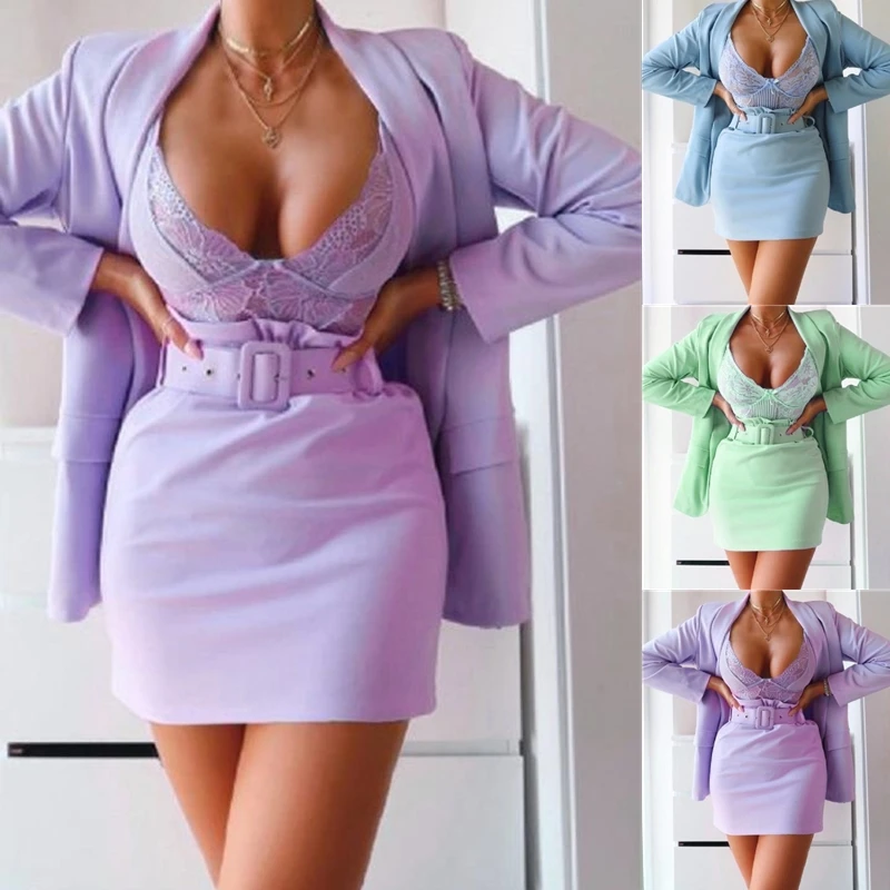 Fashion 2Piece Sets Women Blazer Sexy Slash Neck Office Long Sleeve Suit Coat+Skirt Set Pink Blazer Women Clothing
Fashion 2Piece Sets Women Blazer Sexy Slash Neck Office Long Sleeve Suit Coat+Skirt Set Pink Blazer Women Clothing