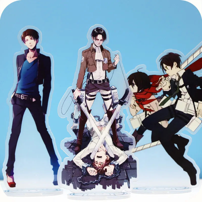 Аниме мультфильм атака титанов Shingeki no Kyojin Ackerman Eren фигурка на акриловой подставке