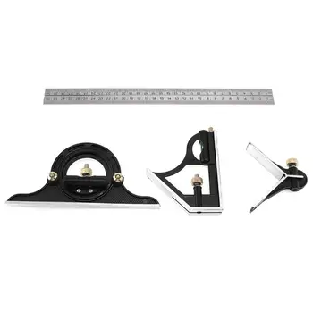 300MM Combination Square Angle Ruler Stainless Steel Protractor Multi-function Measuring Tool Professional carpenter tools
300MM Combination Square Angle Ruler Stainless Steel Protractor Multi-function Measuring Tool Professional carpenter tools