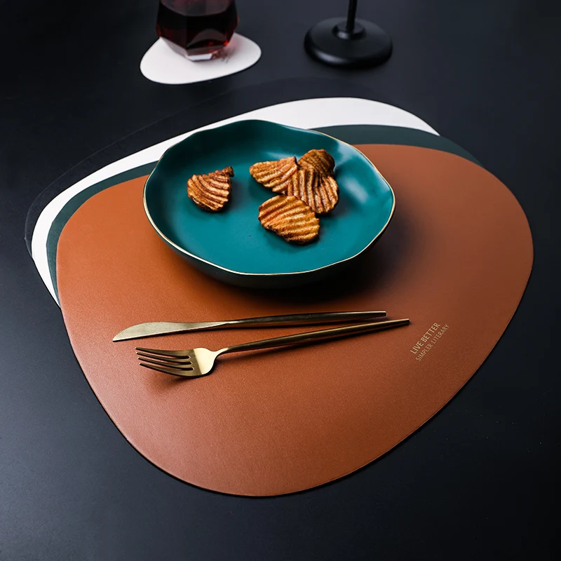 Creative Leather Placemat Oval Dining Table Mat Gold Plated Letter Waterproof Non Slip Pad Soft Insulation Pads Desktop Decor
Creative Leather Placemat Oval Dining Table Mat Gold Plated Letter Waterproof Non Slip Pad Soft Insulation Pads Desktop Decor