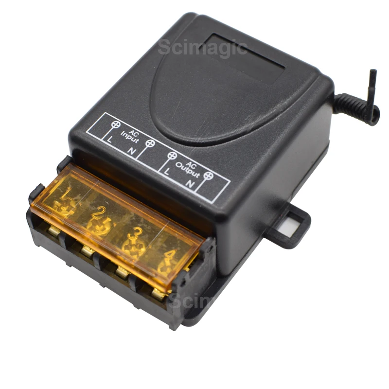 AC 85V - 260V Wireless Remote Controller Switch AC 220V 110V MAX 40A Relay Receiver Module Wide Voltage 433Mhz EV1527 
AC 85V - 260V Wireless Remote Controller Switch AC 220V 110V MAX 40A Relay Receiver Module Wide Voltage 433Mhz EV1527