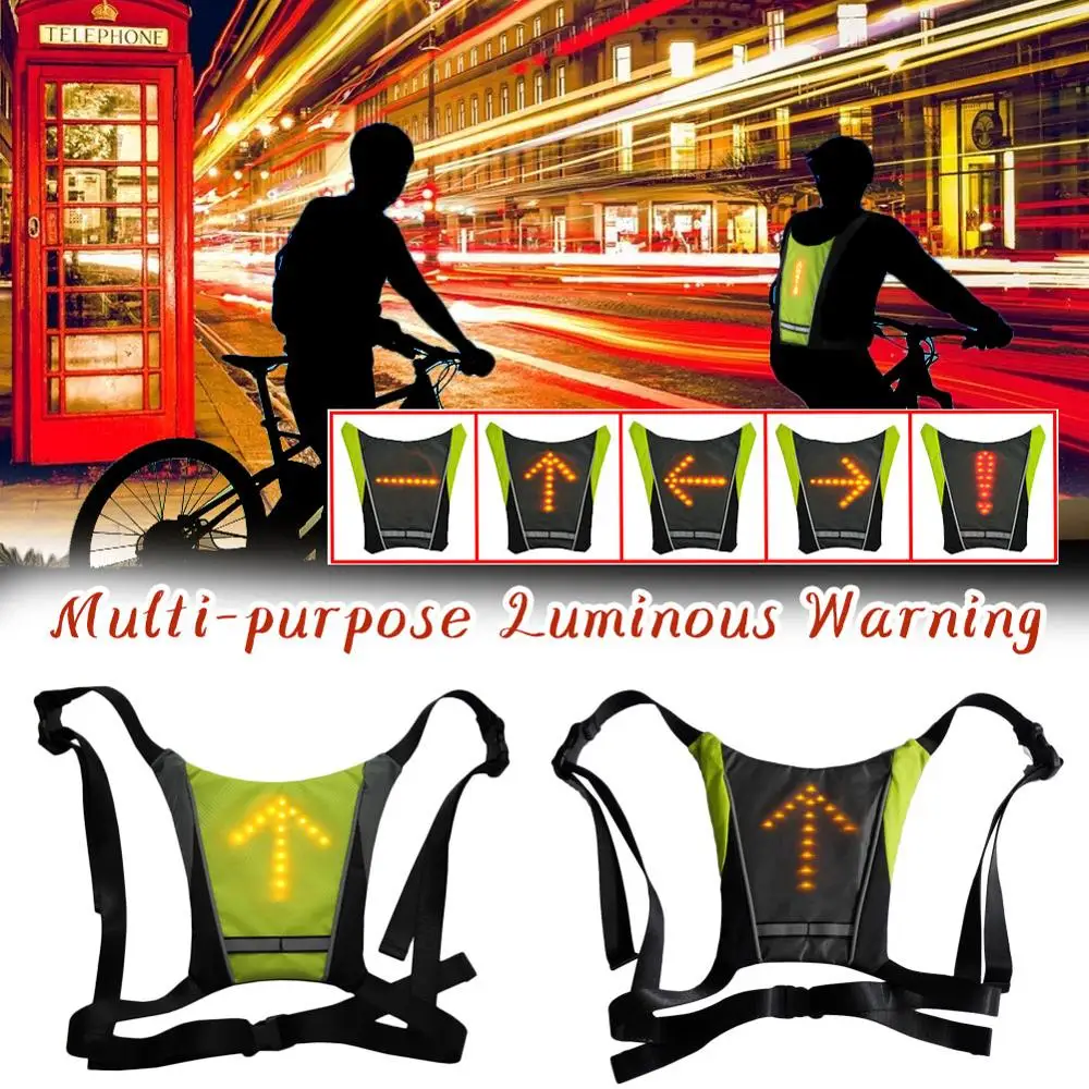 Bicycle wireless remote control warningLED light riding turn signal light waterproof vest reflective running safety warning vest
Bicycle wireless remote control warningLED light riding turn signal light waterproof vest reflective running safety warning vest