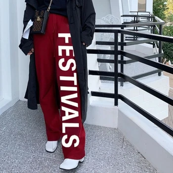 Waatfaak Elastic High Waist Straight Pants Women Black Baggy Casual Sweatpants Letter Print Trousers Loose Hip Hop Streetwear
Waatfaak Elastic High Waist Straight Pants Women Black Baggy Casual Sweatpants Letter Print Trousers Loose Hip Hop Streetwear