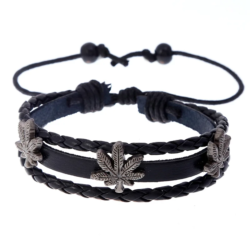 Vintage Handmade Leaf Alloy Accessories Multilayer Leather Bracelet Men Fashion Braiding Rope Wrap Bracelets & Bangles Male Gift
Vintage Handmade Leaf Alloy Accessories Multilayer Leather Bracelet Men Fashion Braiding Rope Wrap Bracelets & Bangles Male Gift