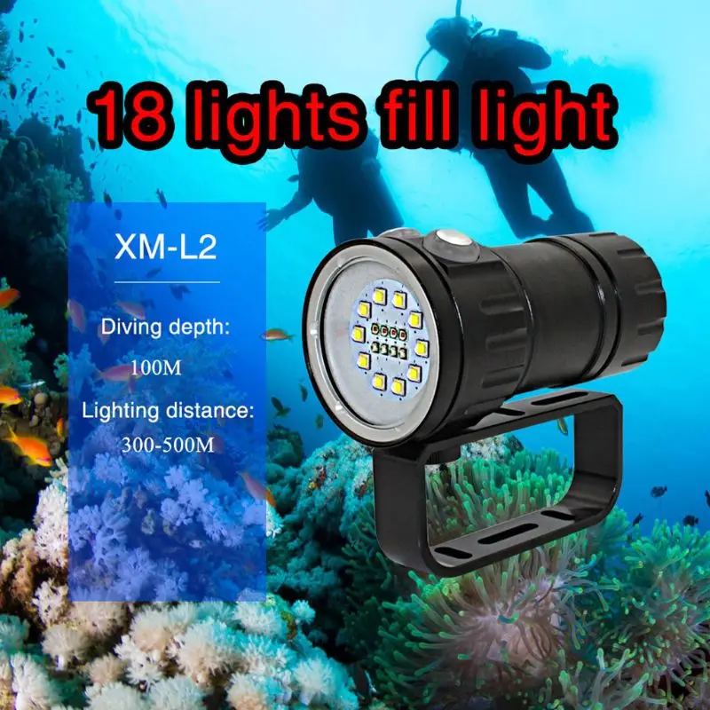 XM-L2 Portable LED Diving Flashlight Miner's Lamp Underwater Photography Fill Light White Red Blue Lanterna Torch Y1QB
XM-L2 Portable LED Diving Flashlight Miner's Lamp Underwater Photography Fill Light White Red Blue Lanterna Torch Y1QB