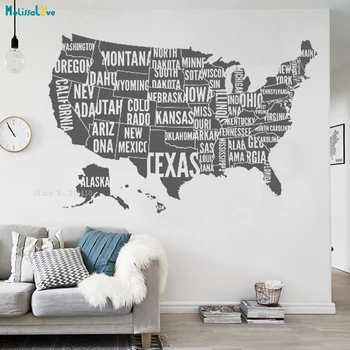 Large Map Wall Decal United States Vinyl Stickers with States Home Decor Living Office Removable Art Exquisite Murals YT2529
Large Map Wall Decal United States Vinyl Stickers with States Home Decor Living Office Removable Art Exquisite Murals YT2529