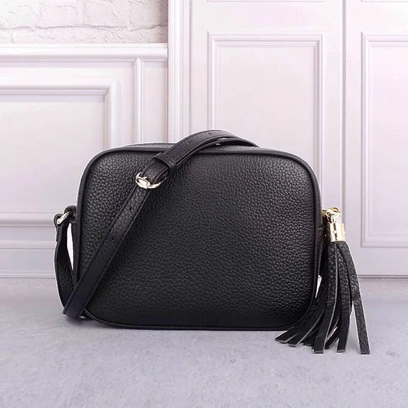 

2019 Women Luxury real leather handbags designer purse tassel top quality crossbody bag soft small messenger bag soho disco bags