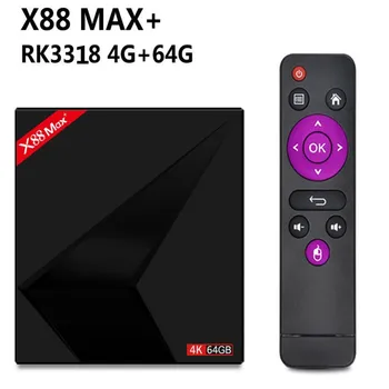 X88 MAX PLUS Android 9.0 TV Box 4GB RAM 64GB ROM Rockchip RK3318 Quad-Core 64bit 2.4G/5GHz Dual WiFi 4K Google Play Store Tv box 
X88 MAX PLUS Android 9.0 TV Box 4GB RAM 64GB ROM Rockchip RK3318 Quad-Core 64bit 2.4G/5GHz Dual WiFi 4K Google Play Store Tv box