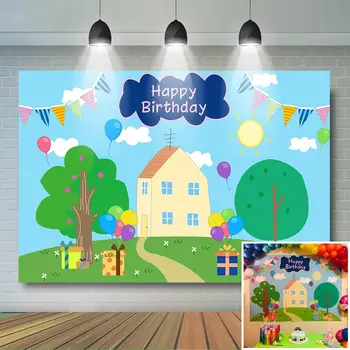 Happy Birthday Party Backdrop Cartoon House With Trees Blue Sky Photography Background Kids Birthday Party Banner Decorations
Happy Birthday Party Backdrop Cartoon House With Trees Blue Sky Photography Background Kids Birthday Party Banner Decorations
