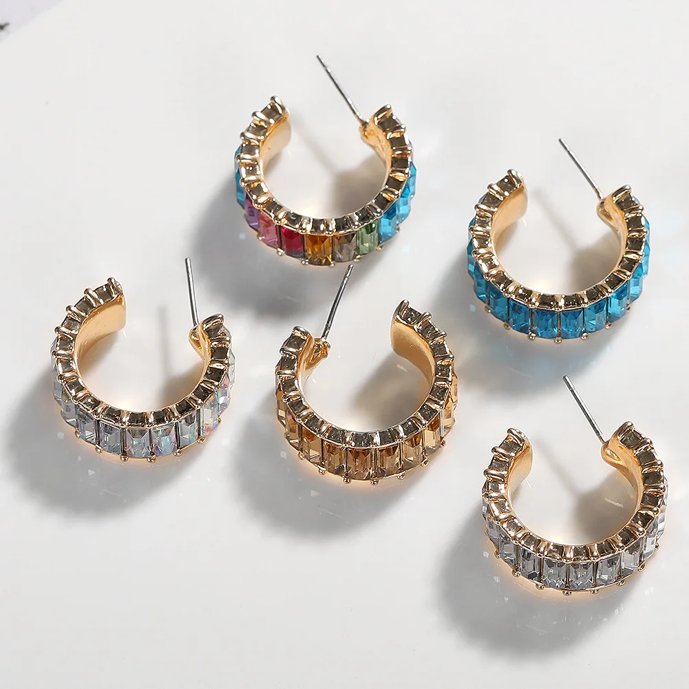 SEDmart 2019 Fashion Rainbow CzThin Line Cubic Zirconia Earrings for Women Men C Shape Colorful Pava Eternity Stack Jewelry
SEDmart 2019 Fashion Rainbow CzThin Line Cubic Zirconia Earrings for Women Men C Shape Colorful Pava Eternity Stack Jewelry