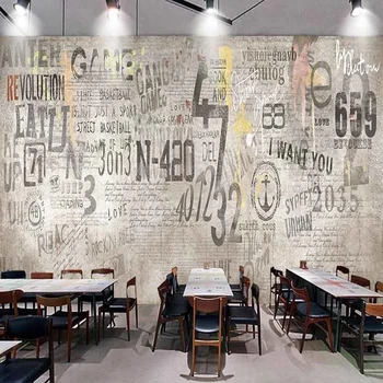 European Style Retro Wallpaper 3D Personality Fashion Digital English Letter Cement Wall Mural Coffee House KTV Decor Wallpapers
European Style Retro Wallpaper 3D Personality Fashion Digital English Letter Cement Wall Mural Coffee House KTV Decor Wallpapers