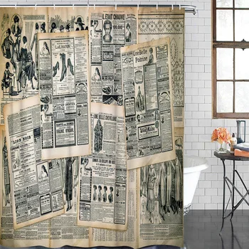 Shower Curtain Advertising Newspaper Retro Waterproof Polyester Fabric Bathroom Curtain Home Decoration Bathroom Shower Curtain
Shower Curtain Advertising Newspaper Retro Waterproof Polyester Fabric Bathroom Curtain Home Decoration Bathroom Shower Curtain