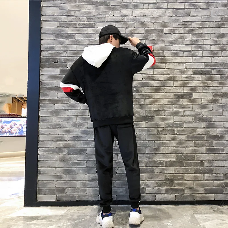 Winter New Style Hoodie Suit Men's Gold Velvet Men Warm Leisure Suit plus Velvet Loose-Fit Couples Hoodie 
Winter New Style Hoodie Suit Men's Gold Velvet Men Warm Leisure Suit plus Velvet Loose-Fit Couples Hoodie