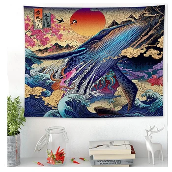 Japanese Kanagawa Waves Printed Hanging Tapestry Whale Arowana Deer Snake Totem Wall Hanging Tapestries Boho Bedspread Blanket
Japanese Kanagawa Waves Printed Hanging Tapestry Whale Arowana Deer Snake Totem Wall Hanging Tapestries Boho Bedspread Blanket