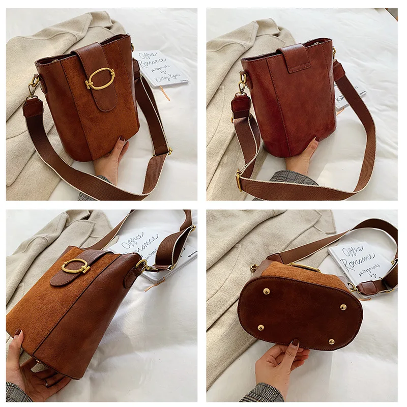 2019 Autumn New Style WOMEN'S Bag Simple-Style Bag Woolen Joint Bucket Bag Retro Shoulder WOMEN'S Bag
2019 Autumn New Style WOMEN'S Bag Simple-Style Bag Woolen Joint Bucket Bag Retro Shoulder WOMEN'S Bag
