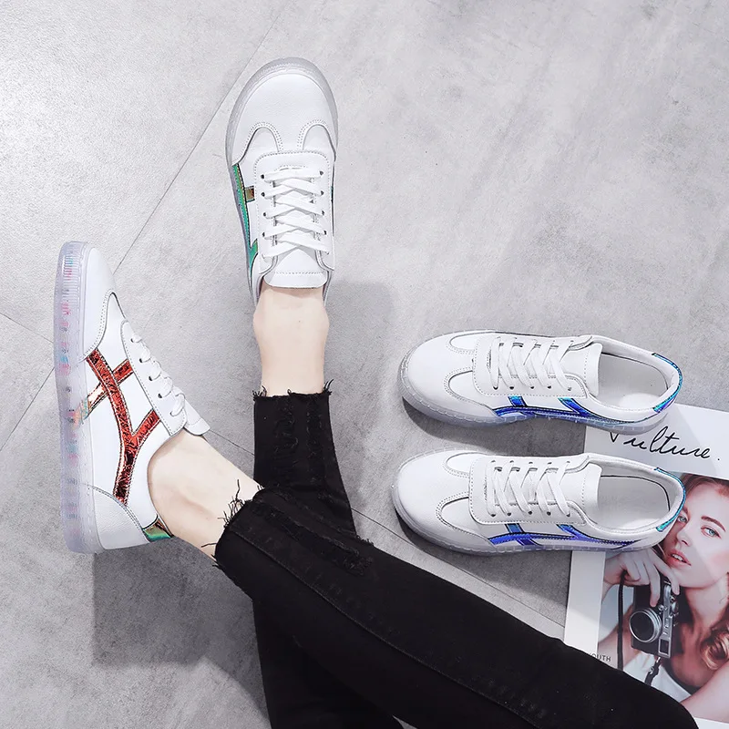 Korean-style Jelly Colorful Bottom WOMEN'S Shoes 2019 Summer New Style Leather Versatile Sneaker Low Top Street Versatile White
Korean-style Jelly Colorful Bottom WOMEN'S Shoes 2019 Summer New Style Leather Versatile Sneaker Low Top Street Versatile White