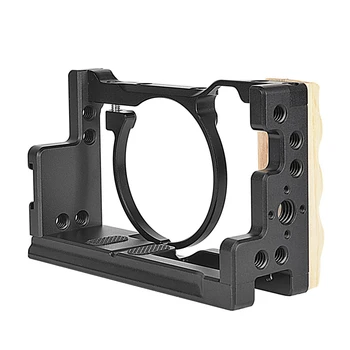 

Camera Cage with Wooden Handle Professional Video Gear DSLR Rig Camera Stabilizer for Sony Cyber-Shot DSC-RX100 VI VII RX100M7