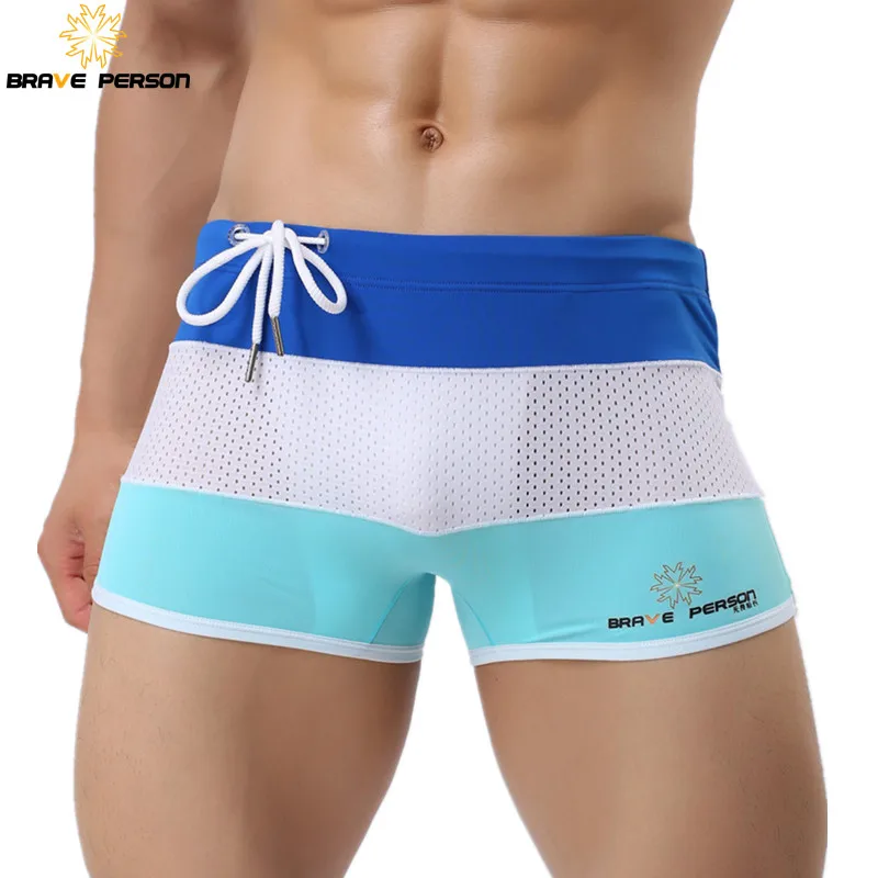 

Brave Person Brand Swimwear Men Swim Trunks Mesh Breathable Drawstring Swimming Shorts Swimsuits Bathing Suit Surf Shorts