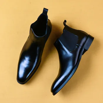 Men Dress Shoes Brand Men's Chelsea Boots Italian Design Genuine Calf Leather Bottom Leather Inner Pigskin Handmade Boot Shoes
Men Dress Shoes Brand Men's Chelsea Boots Italian Design Genuine Calf Leather Bottom Leather Inner Pigskin Handmade Boot Shoes