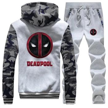 Men Winter Thick hooded Hoodies Coat +Pant 2Piece Warm fleece Tracksuit set Sportswear Coat Casual Sweatsuit Deadpool print Suit
Men Winter Thick hooded Hoodies Coat +Pant 2Piece Warm fleece Tracksuit set Sportswear Coat Casual Sweatsuit Deadpool print Suit