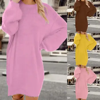 Solid Color Warm Winter Sweater Dress Women Sweaters Pullover O Neck Knee Length Plush Plus Size Pullover Sweater Dress Femme
Solid Color Warm Winter Sweater Dress Women Sweaters Pullover O Neck Knee Length Plush Plus Size Pullover Sweater Dress Femme
