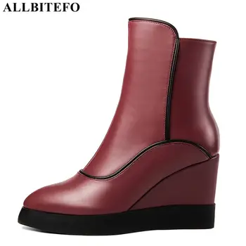 ALLBITEFO high quality genuine leather high heels ankle boots for woemn wedges heels platform women boots winter snow boots
ALLBITEFO high quality genuine leather high heels ankle boots for woemn wedges heels platform women boots winter snow boots