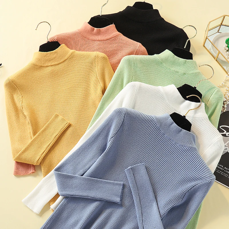 Autumn Winter Women Turtleneck Knitted Slim Sweaters Pullovers Female Full Sleeve Knitting Stretchy Basic Sweaters Tops
Autumn Winter Women Turtleneck Knitted Slim Sweaters Pullovers Female Full Sleeve Knitting Stretchy Basic Sweaters Tops