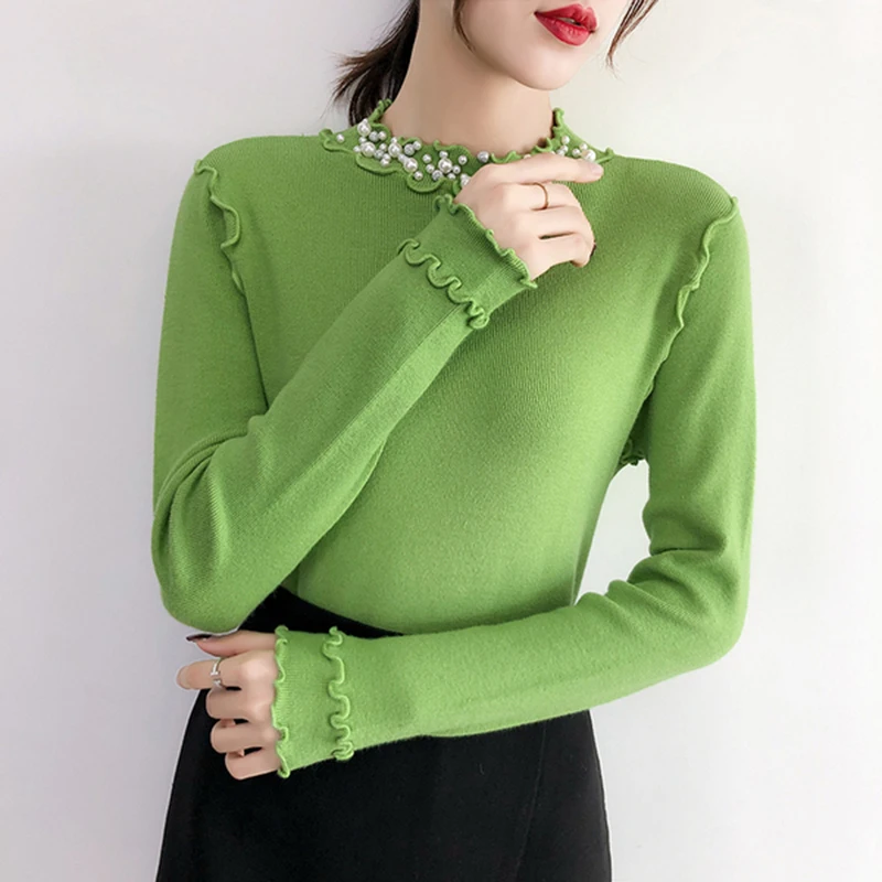 2019 Korean Style Knit Women Sweater Tops Femme Autumn Women Long Sleeve Pullover Female Basic Sweaters Pearl Beading Women Tops
2019 Korean Style Knit Women Sweater Tops Femme Autumn Women Long Sleeve Pullover Female Basic Sweaters Pearl Beading Women Tops