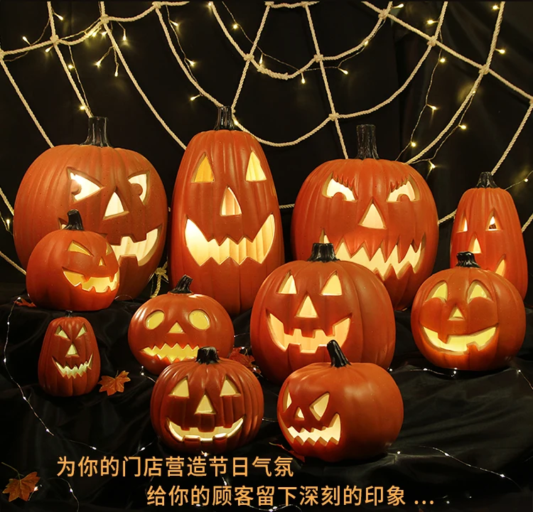 Description Picture 3 of itemHalloween Pumpkin LED Light Lamp Creative Lantern Home Props Pumpkin Bar Party Horror Halloween Pumpkin Night Light Decoration