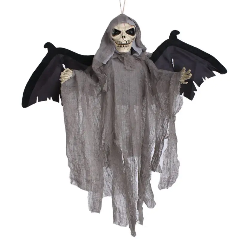 Animated Scary Hanging Ghost Electric Glowing Eyes Shake Bat Wings Creepy Sound Flying Skull Skeleton Death Halloween Decoration
Animated Scary Hanging Ghost Electric Glowing Eyes Shake Bat Wings Creepy Sound Flying Skull Skeleton Death Halloween Decoration