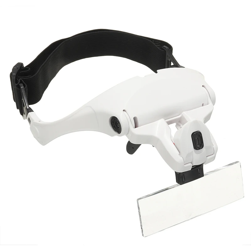 Shellhard Glasses Magnifier Glass 1X-3.5X Lens Loupe With Led Lights Lamp Headband Magnifying For Reparing | Наручные часы