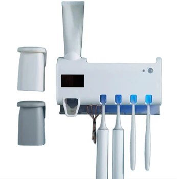 UV Toothbrush Holder, Toothpaste Dispenser + 4 Toothbrush Holder Rechargeable Wall Toothpaste Holder for Bathroom 
UV Toothbrush Holder, Toothpaste Dispenser + 4 Toothbrush Holder Rechargeable Wall Toothpaste Holder for Bathroom