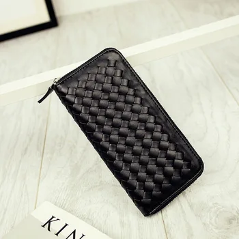 Korean Version of Women's Embossed Woven Mid-length Bag Bill Holder Imitation Leather Solid Color Mobile Phone Bag Wallet 2020
Korean Version of Women's Embossed Woven Mid-length Bag Bill Holder Imitation Leather Solid Color Mobile Phone Bag Wallet 2020
