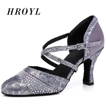 HROYL Women Latin dance shoes Female Girl Ladies tango Ballroom sandal salsa samba PU+Synthesis Sexy Party Heeled 4.5-10CM 
HROYL Women Latin dance shoes Female Girl Ladies tango Ballroom sandal salsa samba PU+Synthesis Sexy Party Heeled 4.5-10CM