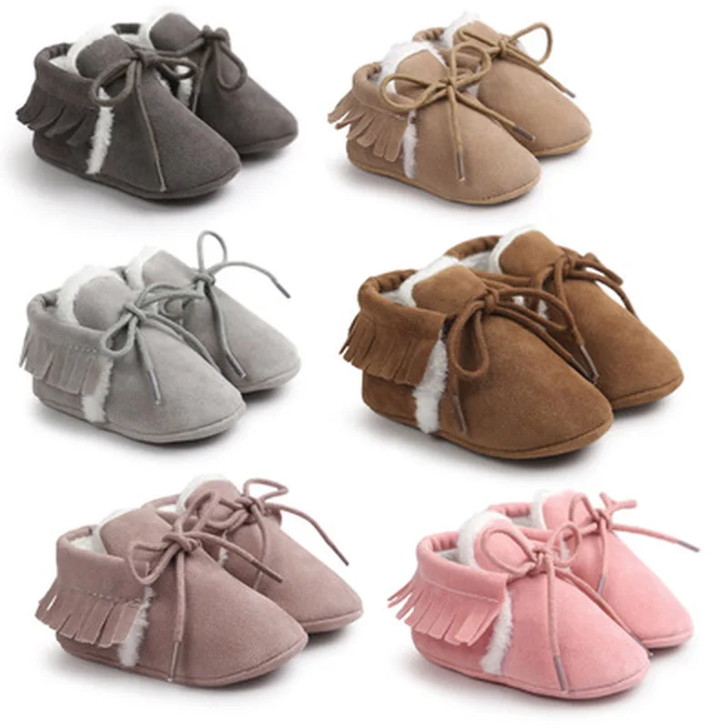 Winter Newborn Baby Shoes Infant Boy Girl Warm Fluff Fringe Suede Sofe Lace-up Toddler Baby Crib Crawl Shose Casual Moccasins
Winter Newborn Baby Shoes Infant Boy Girl Warm Fluff Fringe Suede Sofe Lace-up Toddler Baby Crib Crawl Shose Casual Moccasins