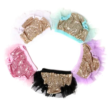 

Baby Bloomer Glitter Sequin Bloomers Ruffle Chiffon Infant Baby Birthday Tutu Ruffled Panties Grils Bling Diaper Cover