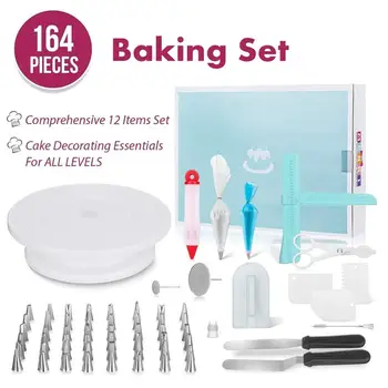 Cake Decorating kit- 164PCs Cake Decoration Tools with a Non Slip Base Cake Turntable, Cake Decorating Kit for Beginner
Cake Decorating kit- 164PCs Cake Decoration Tools with a Non Slip Base Cake Turntable, Cake Decorating Kit for Beginner