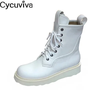Wave Pattern flat platform Women Boots Genuine leather Motorcycle shoes woman cross tied runway winter Boots botas mujer
Wave Pattern flat platform Women Boots Genuine leather Motorcycle shoes woman cross tied runway winter Boots botas mujer