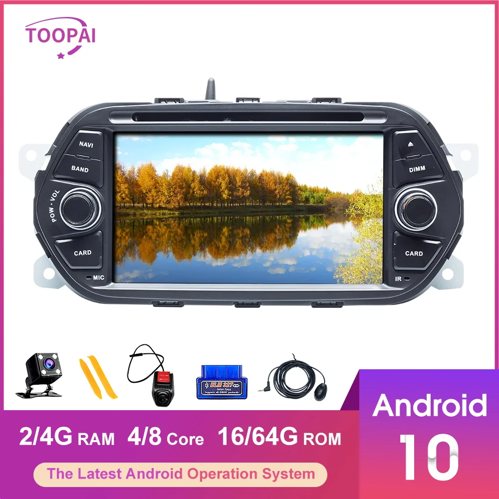 Мультимедийный плеер TOOPAI мультимедийный стерео на Android 10 с GPS для FIAT EGEA TIPO 2005 Типоразмер 1DIN|Мультимедиаплеер