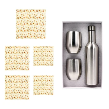 Vacuum Insulated Wine Bottle 750Ml and Two Wine Tumblers with Lids 12Oz with 5Pcs Beeswax Food Wraps
Vacuum Insulated Wine Bottle 750Ml and Two Wine Tumblers with Lids 12Oz with 5Pcs Beeswax Food Wraps