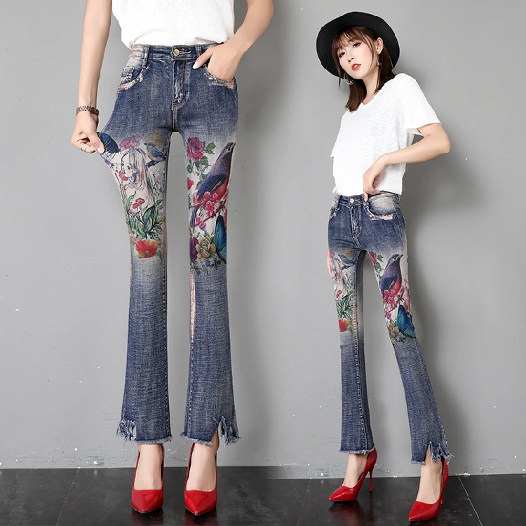 2020 Spring Summer New Retro Printed Trumpet Jeans Women's Thin Loose-Fit Wide-Leg Pants High Waist Trousers Ripped Jeans Mom
2020 Spring Summer New Retro Printed Trumpet Jeans Women's Thin Loose-Fit Wide-Leg Pants High Waist Trousers Ripped Jeans Mom