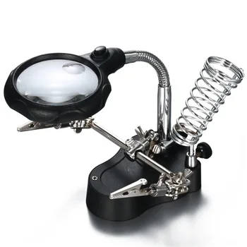 LED Illuminated Soldering Iron Magnifier Llight Table Stand Repairing Helping Third Hand Magnifing Glass with Lights 3.5x 12x
LED Illuminated Soldering Iron Magnifier Llight Table Stand Repairing Helping Third Hand Magnifing Glass with Lights 3.5x 12x