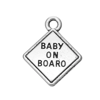 10pcs Charms Baby On Board 23x19mm Antique Silver Color Pendant Baby On Board Charms For Jewelry Making Jewelry Findings
10pcs Charms Baby On Board 23x19mm Antique Silver Color Pendant Baby On Board Charms For Jewelry Making Jewelry Findings