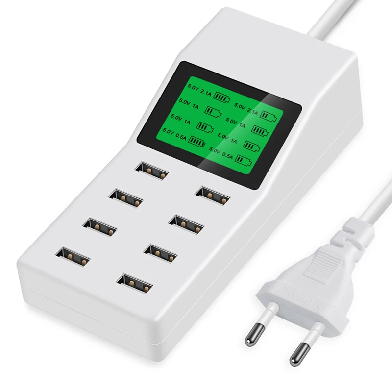 8 Ports USB Wall Charger LED Display Screen US EU Plug Adapter Mobile Phone Charger for iPhone Samsung Xiaomi USB Charger
8 Ports USB Wall Charger LED Display Screen US EU Plug Adapter Mobile Phone Charger for iPhone Samsung Xiaomi USB Charger