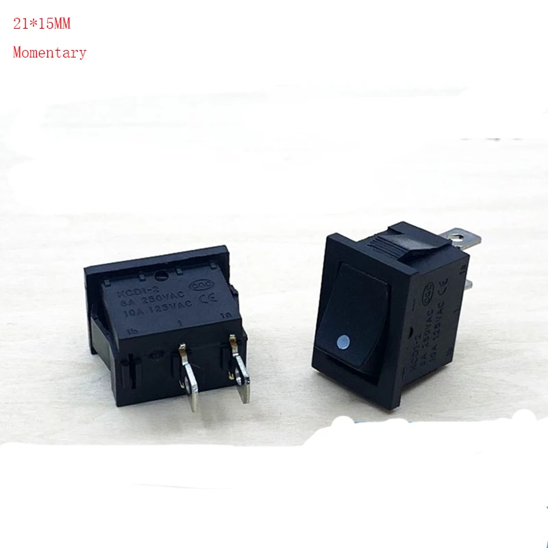 5pcs Momentary 2Pin 2 Position 15*21MM (ON)-OFF Car Dashboard SPDT Rocker Switch 10A 250VAC
5pcs Momentary 2Pin 2 Position 15*21MM (ON)-OFF Car Dashboard SPDT Rocker Switch 10A 250VAC
