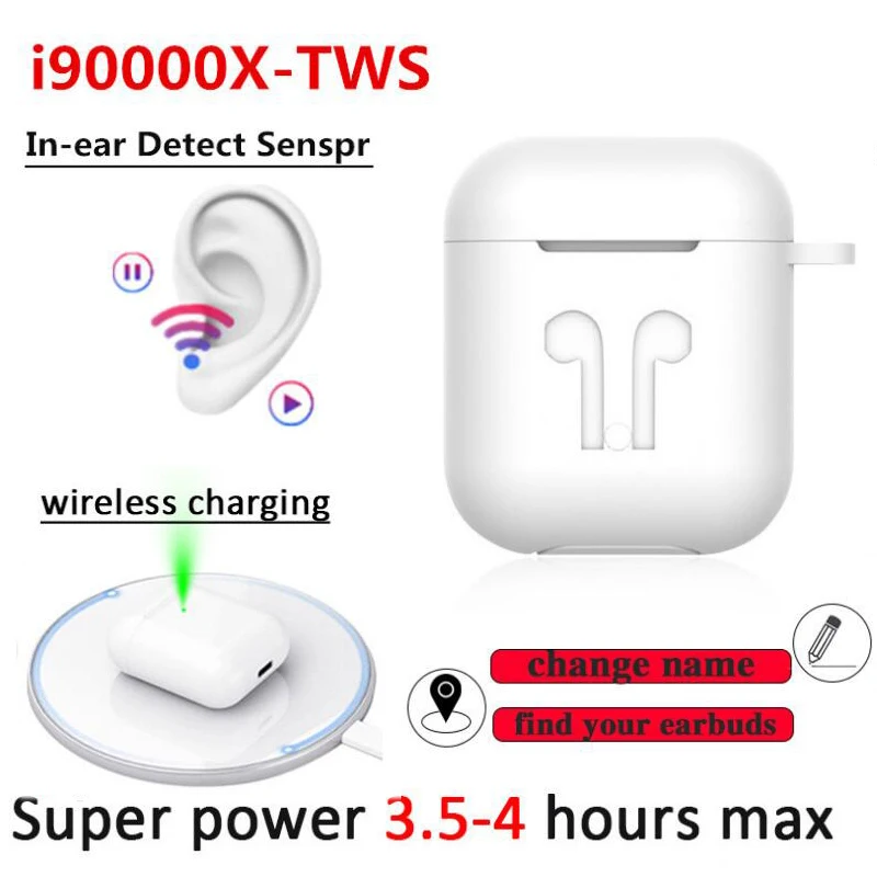 New i90000X TWS 1:1 In-ear wireless Bluetooth earphone name changed+GPS positioning smart sensor pk i9000 i90000 pro i100000 TWS
New i90000X TWS 1:1 In-ear wireless Bluetooth earphone name changed+GPS positioning smart sensor pk i9000 i90000 pro i100000 TWS